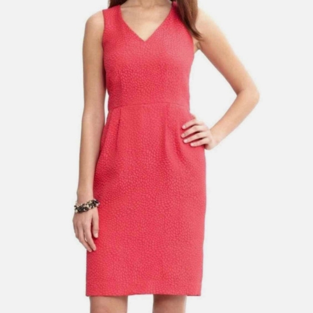 Banana Republic Sleeveless Sheath Dress Textured Size 2 Career Cocktail Pocket